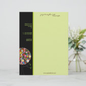 カラフルな春の花が木に咲き誇る - ポップでファンシーなスタイル レターヘッド (スタンド正面)