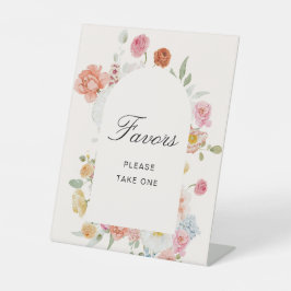 カラフルな春の花のアーチ ファボリッツ 台座サイン