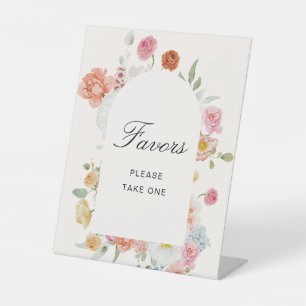 カラフルな春の花のアーチ ファボリッツ 台座サイン