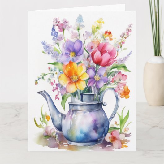 カラフルな春の花のカード カード (正面)