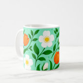 カラフルな春の花のシームレスパターン コーヒーマグカップ (正面左)