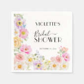 カラフルな春の花のブライダルシャワー スタンダードカクテルナプキン (正面)