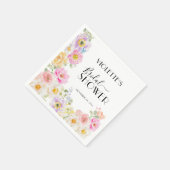 カラフルな春の花のブライダルシャワー スタンダードカクテルナプキン (角)