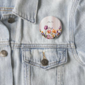 カラフルな春の花のボタン 缶バッジ (インサイチュ)