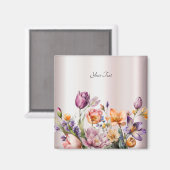 カラフルな春の花のマグネット マグネット (正面/裏面)