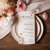 カラフルな春の花の結婚式 フラット メニュー