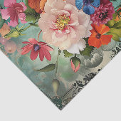カラフルな春の花を飾った花瓶のデコパージュ 薄葉紙 (詳細)
