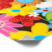 カラフルな春の花園の誕生日おめでとう ポスター (角)