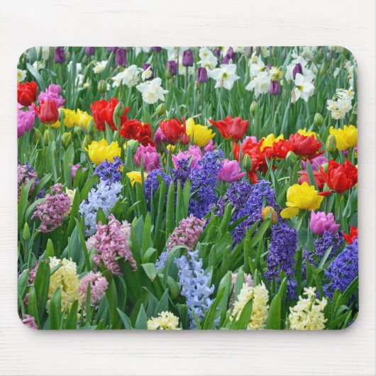 カラフルな春の花園 マウスパッド (正面)