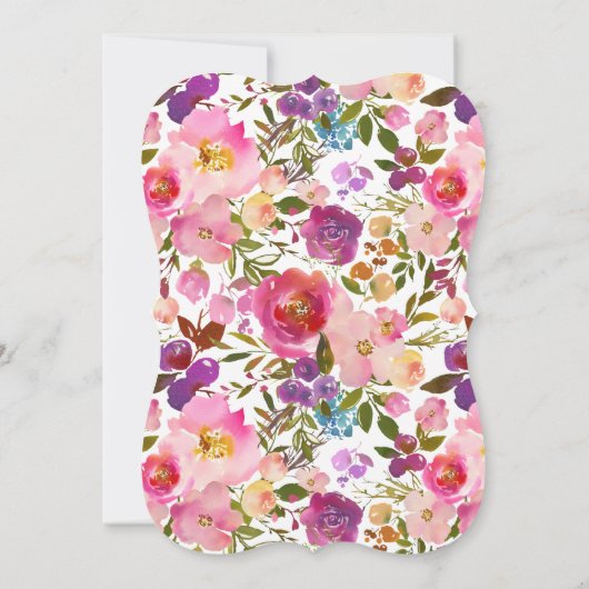 カラフルな春の花束ベビーシャワー招待状 招待状 (裏面)