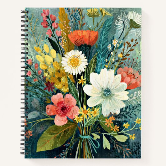 カラフルな春の花束 ノートブック (正面)