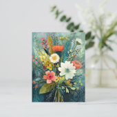 カラフルな春の花束 ポストカード (スタンド正面)