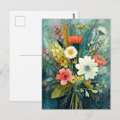 カラフルな春の花束 ポストカード (正面/裏面)