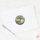 カラフルな春の花束 ラウンドシール (封筒)