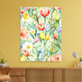 カラフルな春の花畑の絵画 キャンバスプリント (インサイチュ (リビング))