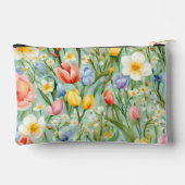 カラフルな春の花畑の絵 アクセサリーポーチ (裏面)