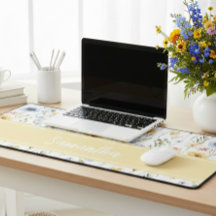 カラフルな春の野の花のデスクマット