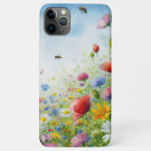 カラフルな春の野の花のフラワーウォーターカラーアート Case-Mate iPhoneケース (裏面)