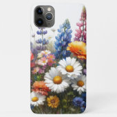 カラフルな春の野の花のフラワーウォーターカラーアート Case-Mate iPhoneケース (裏面)