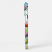 カラフルな春の野の花のフラワーウォーターカラーアート iPhoneケース (左側面)