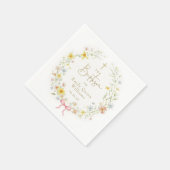 カラフルな春の野の花の草原 洗礼 スタンダードカクテルナプキン (角)