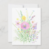 カラフルな春の野の花 オーダーメイド セーブザデート (裏面)