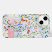カラフルな春の野花の草原モノグラム Case-Mate iPhoneケース (裏面 (横))