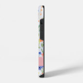 カラフルな春の野花の草原モノグラム iPhoneケース (左側面)