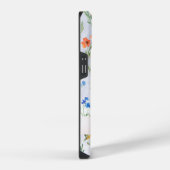 カラフルな春の野花の草原モノグラム iPhoneケース (右側面)