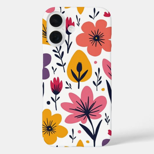 カラフルな春の野花の草原 ボタニカル Case-Mate iPhoneケース (裏面)