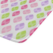 カラフルな春はピンクの緑の紫色パターンを去ります カッティングボード (角)