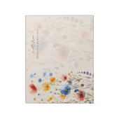 カラフルな春夏の野の花 名前入りシャンパン ノートパッド (回転)