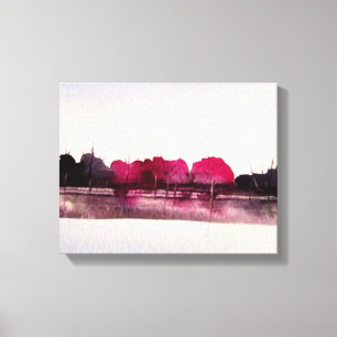 カラフルな景色の水彩画の絵画 キャンバスプリント