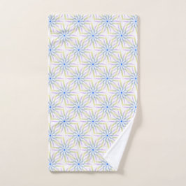 カラフルな曼荼羅の放射状パターン ハンドタオル