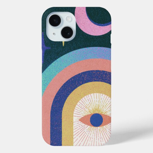 カラフルな月の目アーチシンボルアート Case-Mate iPhoneケース (裏面)