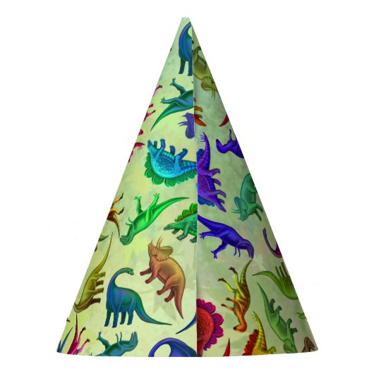 カラフルな有史以前の恐竜のパーティーの帽子 パーティーハット (裏面)
