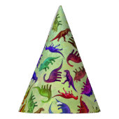 カラフルな有史以前の恐竜のパーティーの帽子 パーティーハット (左)