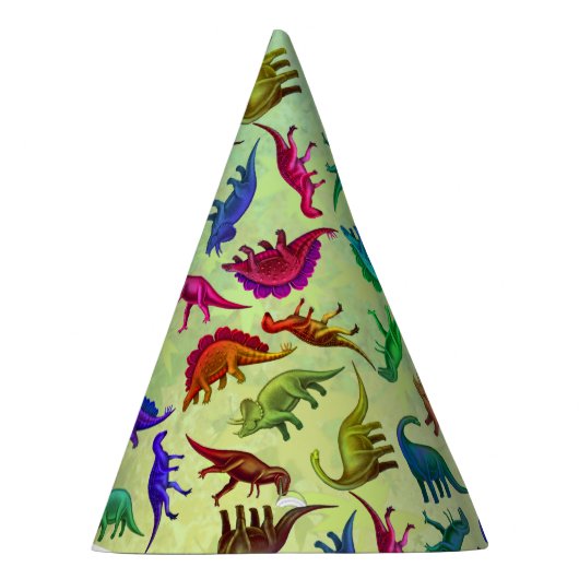 カラフルな有史以前の恐竜のパーティーの帽子 パーティーハット (右)