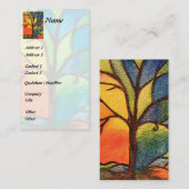 カラフルな木のステンドグラスの名刺 名刺 (正面/裏面)
