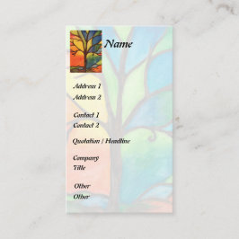 カラフルな木のステンドグラスの名刺 名刺