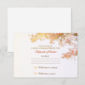 カラフルな木の葉のエレガントなRSVPデザイン 出欠カード (正面/裏面)