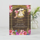 カラフルな木製チャロメキシカンガールがシンコに変わる 招待状 (スタンド正面)