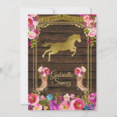 カラフルな木製チャロメキシカンガールがシンコに変わる 招待状 (裏面)