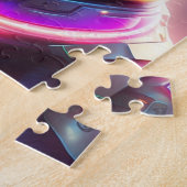 カラフルな未来感のあるSF宇宙飛行士猫 ジグソーパズル (側面)