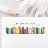 カラフルな本の返送先ラベル ラベル (インサイチュ)