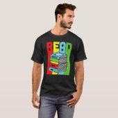 カラフルな本を読む 読書 Tシャツ (正面フル)