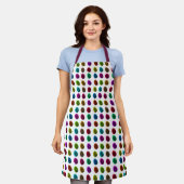 カラフルな松ぼっくり模様のエプロン エプロン (着用した状態)