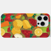 カラフルな果物と野菜のパターンフォンケース Case-Mate iPhoneケース (裏面 (横))