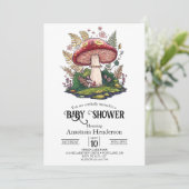 カラフルな森のキノコのベイビーシャワー 招待状 (スタンド正面)