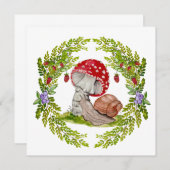 カラフルな森のハエとカタツムリ 招待状 (正面/裏面)